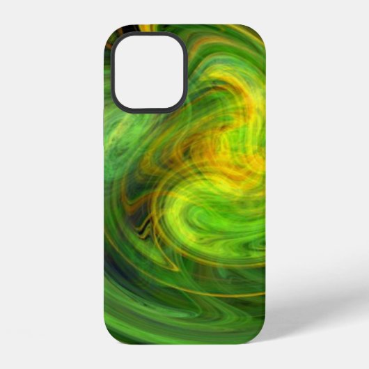 LIGHT VORTEX / Yellow 鮮やか Green抽象芸術 iPhoneケース (裏面)