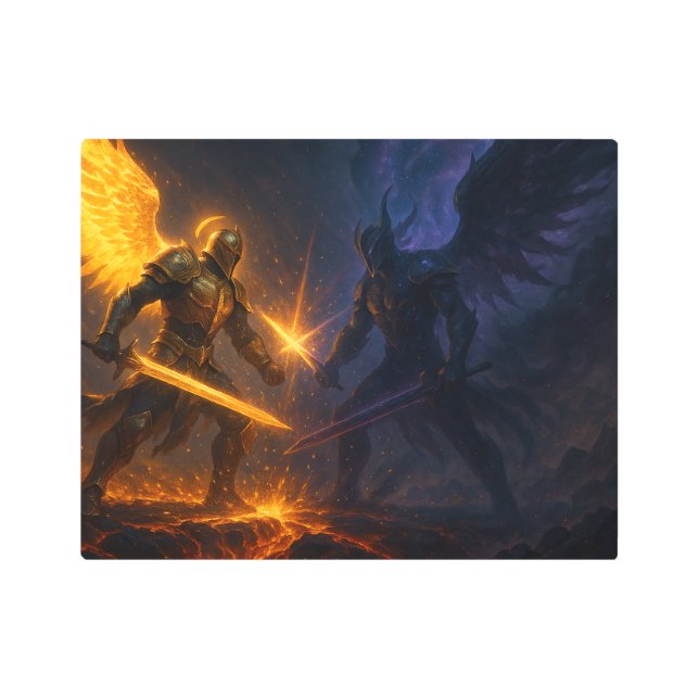 Light vs Shadow – Angelic Duel メタルプリント (正面)