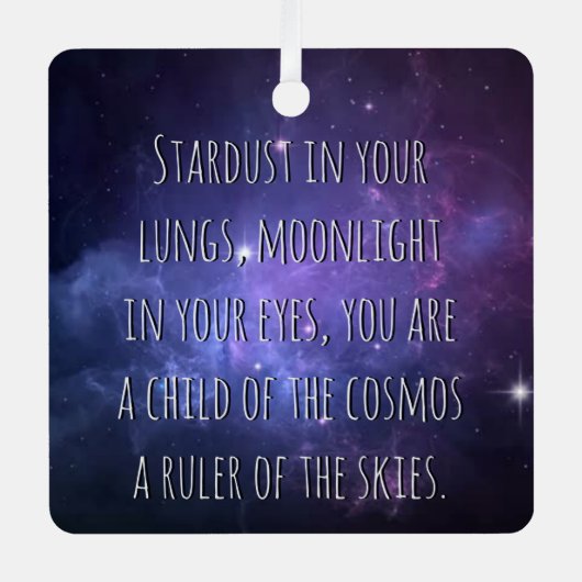 Light Warrior Cosmos Poem メタルオーナメント (正面)