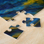 Light-wielding mage in fantasy oil art ジグソーパズル (側面)