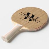 Light Wood Grain Custom Monogrammed 卓球ラケット (正面アングル)