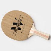 Light Wood Grain Custom Monogrammed 卓球ラケット (横)