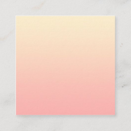 Light Yellow and Pink Gradient スクエア名刺 (裏面)