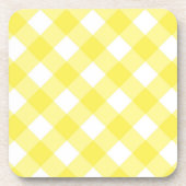 Light Yellow Classic Gingham Pattern コースター (正面)
