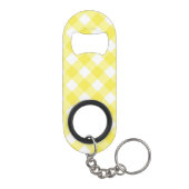 Light Yellow Classic Gingham Pattern Monogram キーホルダー栓抜き (裏面)