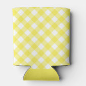 Light Yellow Classic Gingham Pattern Monogram 缶クーラー (裏面)