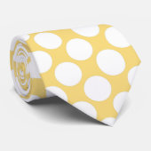 Light Yellow Jumbo Polka Dots Custom Necktie ネクタイ (ロール)