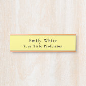 Light Yellow Plain Elegant Professional Modern サインプレート (正面)