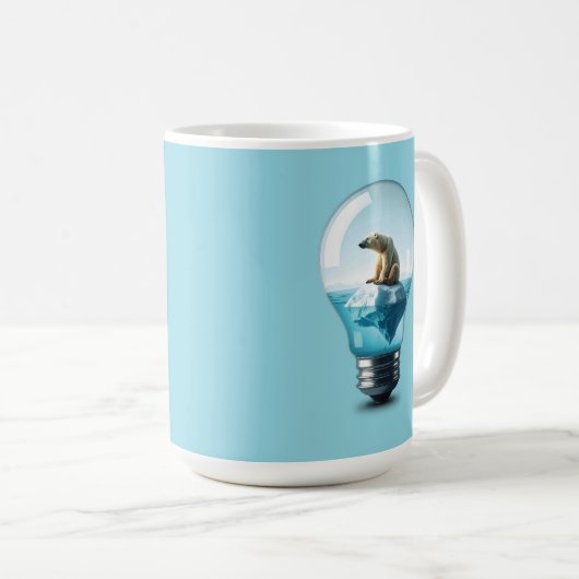 Lightbulb Iceberg - Polar Bear in a Lightbulb コーヒーマグカップ (正面右)