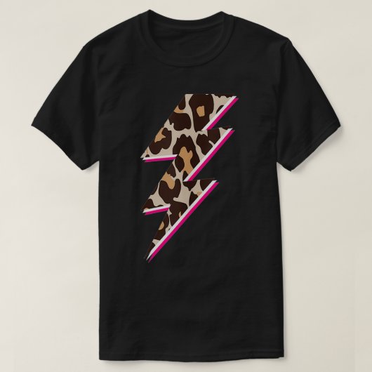 Lightening Bolt Cheetah Print, Leopard Print Light Tシャツ (デザイン正面)