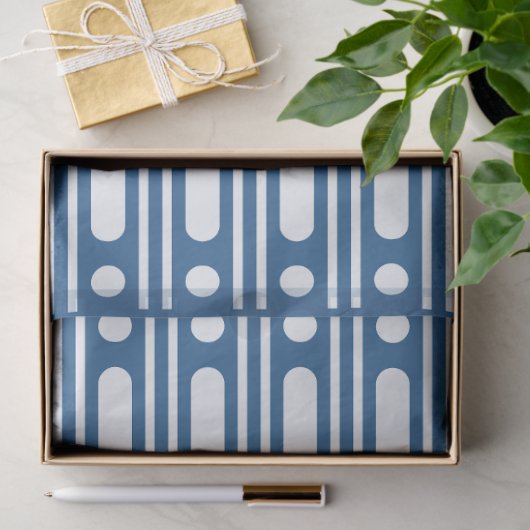 Lighter Blue Bone Inlay Dots Border Decoupage 薄葉紙 (ギフト)