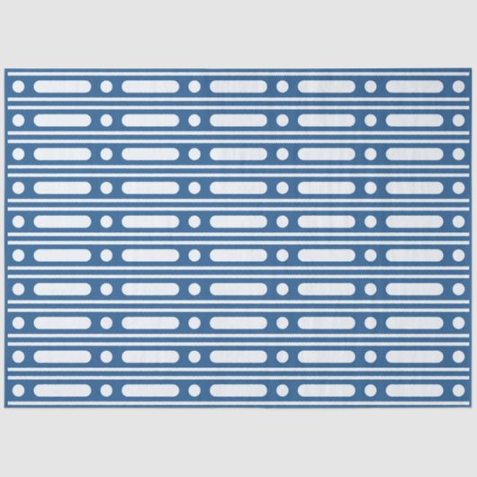 Lighter Blue Bone Inlay Dots Border Decoupage 薄葉紙 (正面)