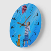 Lighter than Air Painting by Alfred Fox ラージ壁時計 (傾斜)