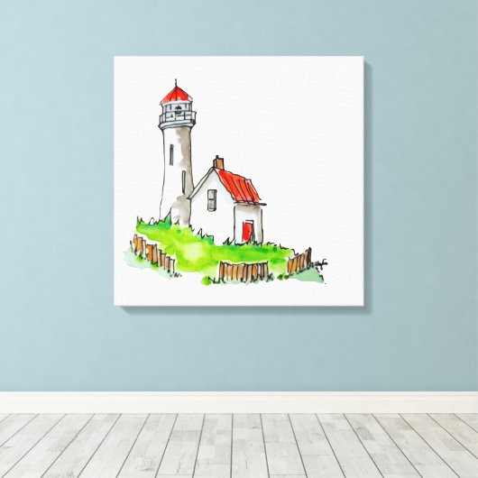 Lighthouse キャンバスプリント (インサイチュ (ウッドフロア))