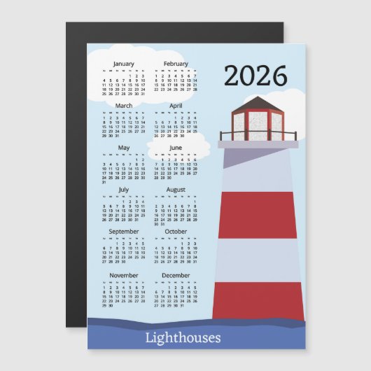 Lighthouse 2026 Calendar Magnetic Card (正面/裏面)