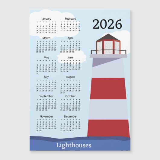 Lighthouse 2026 Calendar Magnetic Card (正面)