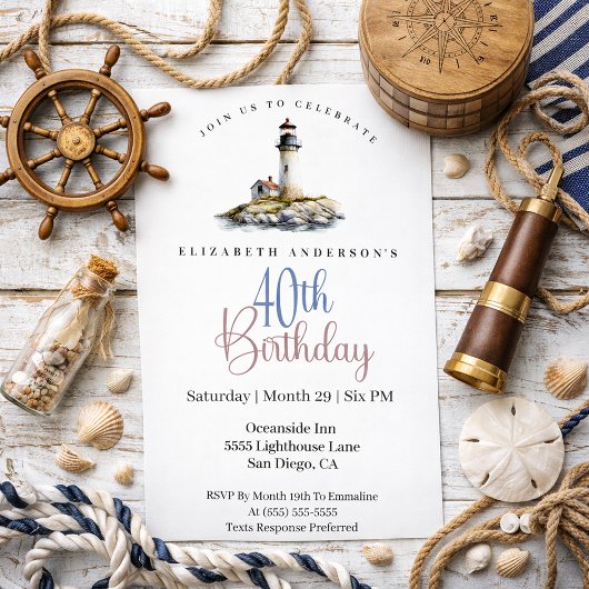Lighthouse 40th Birthday 招待状