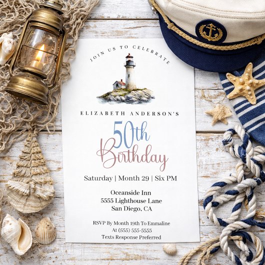 Lighthouse 50th Birthday 招待状