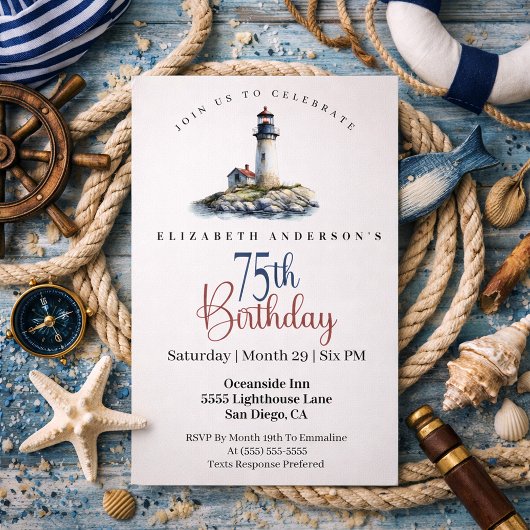 Lighthouse 75th Birthday 招待状