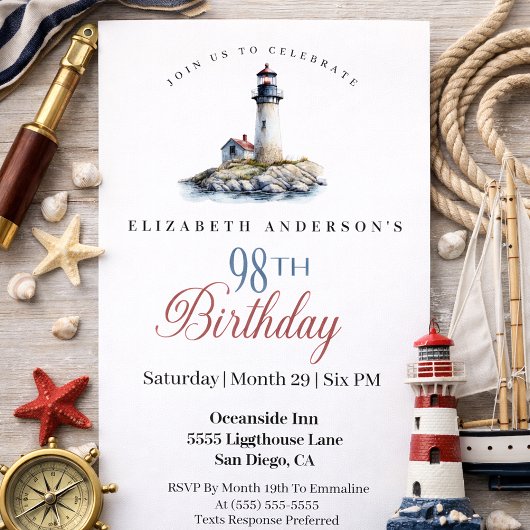Lighthouse 98th Birthday 招待状