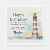 Lighthouse Birthday Shining Light スタンダードランチョンナプキン (正面)