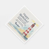 Lighthouse Birthday Shining Light スタンダードランチョンナプキン (角)