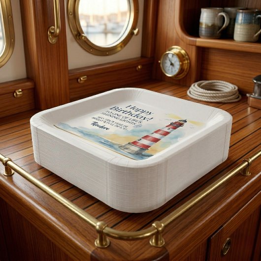 Lighthouse Birthday Shining Light ペーパープレート