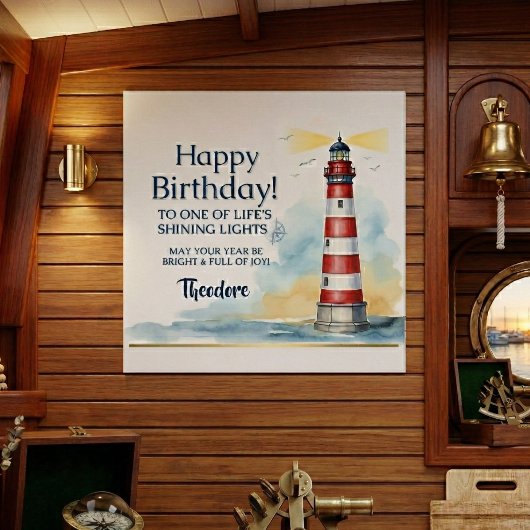Lighthouse Birthday Shining Light ポスター