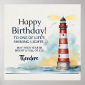 Lighthouse Birthday Shining Light ポスター (正面)