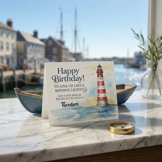 Lighthouse Birthday Shining Light Card  カード