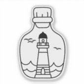 Lighthouse Black and White Nautical シール (正面)
