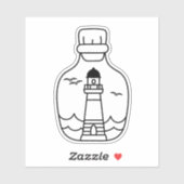 Lighthouse Black and White Nautical シール (シート)