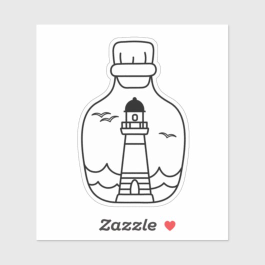 Lighthouse Black and White Nautical シール (シート)