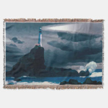 Lighthouse blue blanket