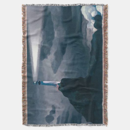 Lighthouse blue blanket スローブランケット (正面縦)