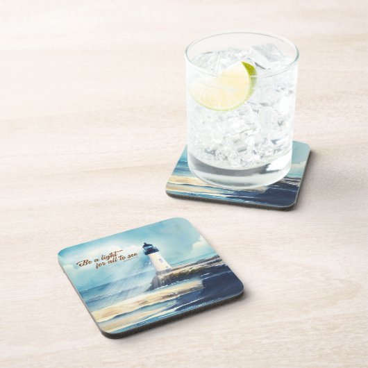 Lighthouse Christian Scripture Mattew Be a Light コースター (右側)