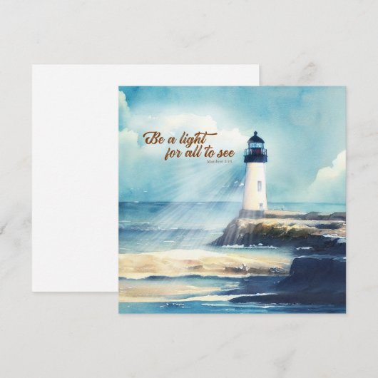 Lighthouse Christian Scripture Mattew Be a Light ノートカード (正面/裏面)