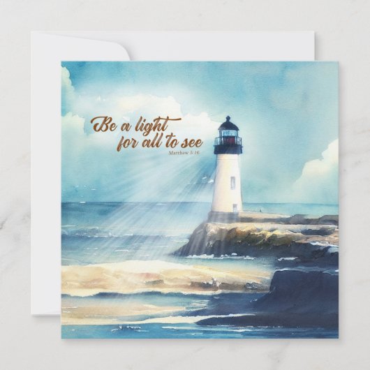 Lighthouse Christian Scripture Mattew Be a Light ノートカード (正面)