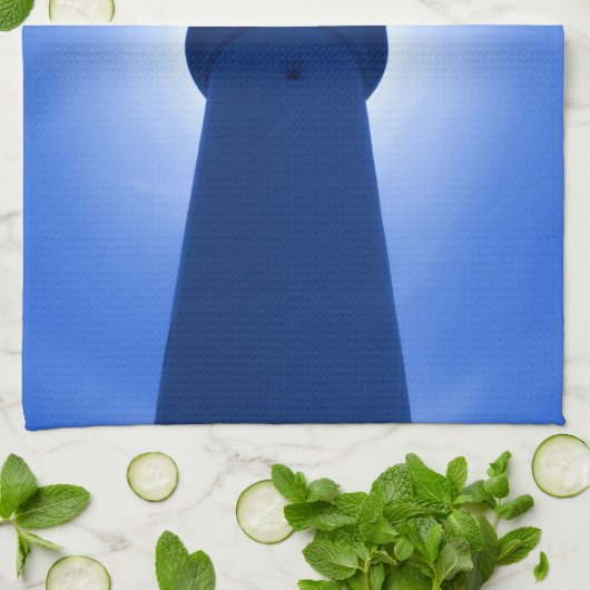 Lighthouse Effect - Blue Kitchen Towel キッチンタオル (折り畳み)