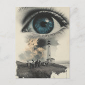 Lighthouse Eyeball and Farmers Surreal Vintage ポストカード (正面)
