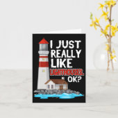 Lighthouse I Just Really Like Lighthouses Seaside  カード (黄色い花)