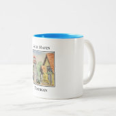 Lighthouse in Town, South Haven, Michigan ツートーンマグカップ (正面右)