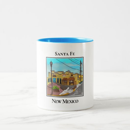 Lighthouse in Town, South Haven, Michigan ツートーンマグカップ (中央)