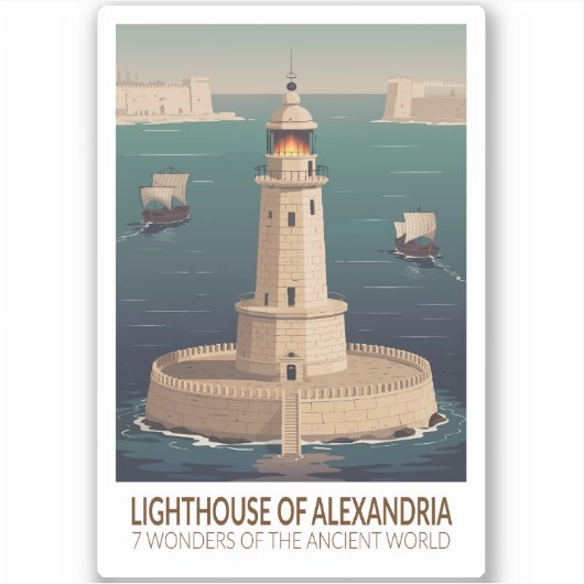 Lighthouse of Alexandria 7 Wonders of the World シール (正面)