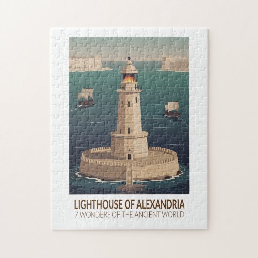 Lighthouse of Alexandria 7 Wonders of the World ジグソーパズル (縦)