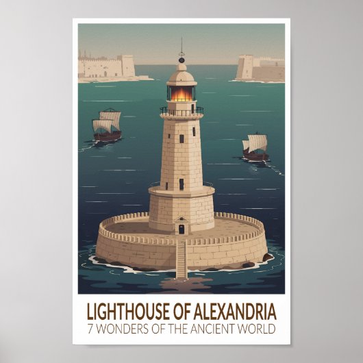 Lighthouse of Alexandria 7 Wonders of the World ポスター (正面)