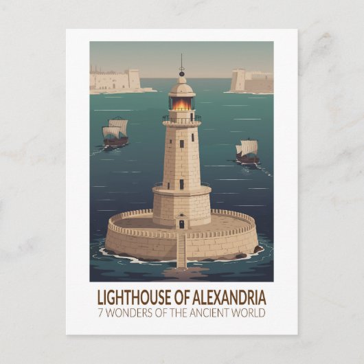 Lighthouse of Alexandria 7 Wonders of the World ポストカード (正面)
