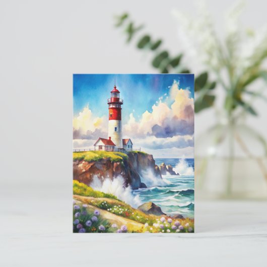 Lighthouse on a Cliff ポストカード (スタンド正面)