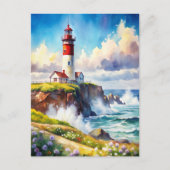 Lighthouse on a Cliff ポストカード (正面)