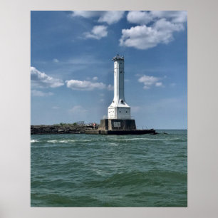 Lighthouse on Huron, Ohio Photography ポスター